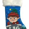 Fuzzy Blue Elf Video Gamer Lag Holiday Christmas Stocking