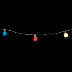G40 Globe Christmas Light Set - Red, White and Blue - 9' White Wire - 10ct