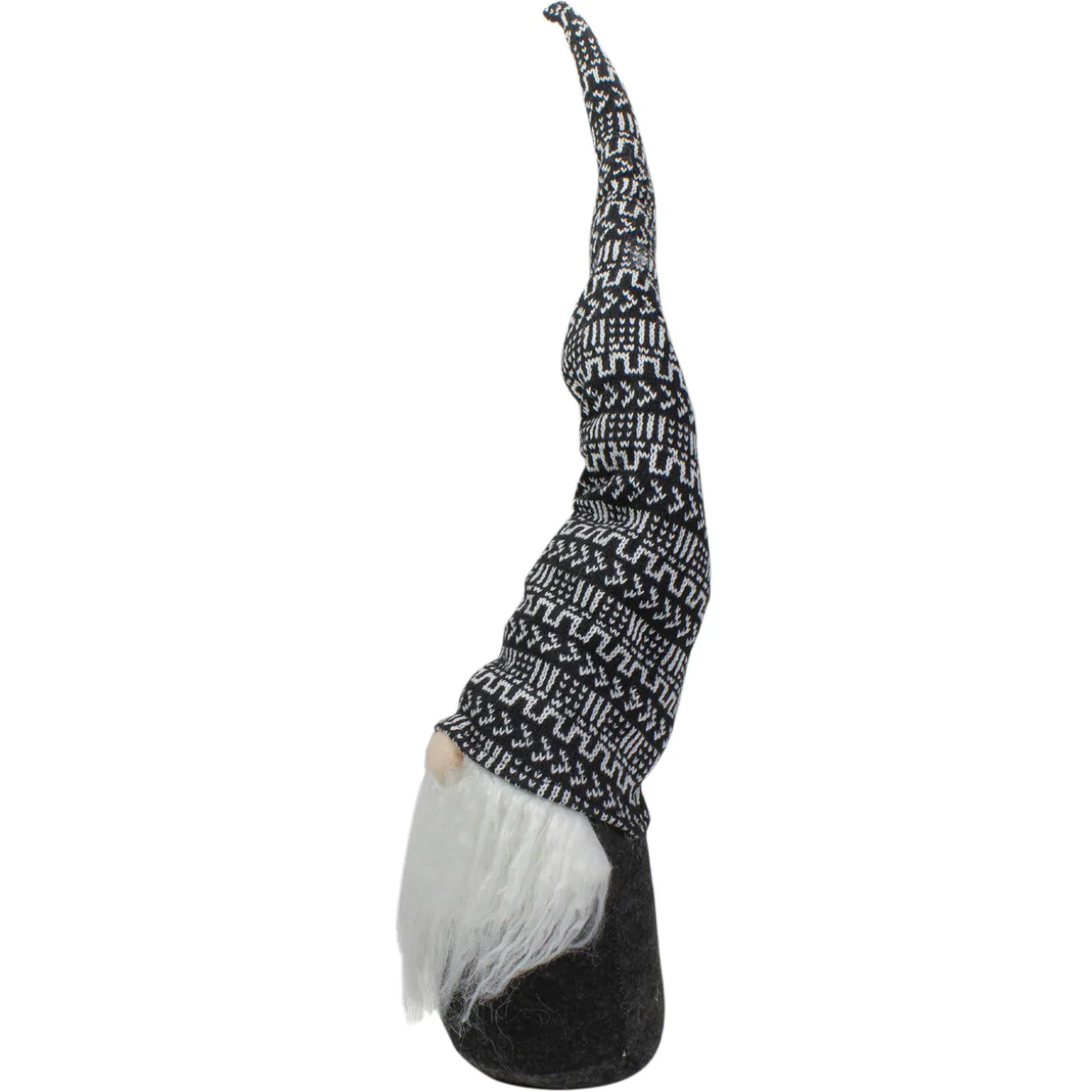 Geometric Pattern Gnome Christmas Decoration - 25" - Black and White