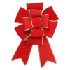 Giant 3D 11-Loop Velveteen Commercial Christmas Bow with Trim - 40" - Red and Gold