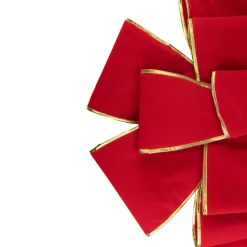 Giant 3D 11-Loop Velveteen Commercial Christmas Bow with Trim - 40" - Red and Gold