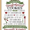 Gingerbread Cookie Recipe 13.5" x 17.5" Framed Christmas Wall Decor Art Print Sign Poster in a Natural Wooden Frame with UV Acrylic and Hangers
