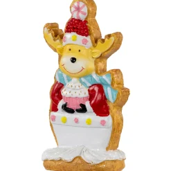 Gingerbread Reindeer with Cupcake Christmas Figurine - 7