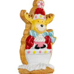 Gingerbread Reindeer with Cupcake Christmas Figurine - 7