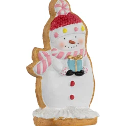 Gingerbread Snowman with Present Christmas Figurine - 7