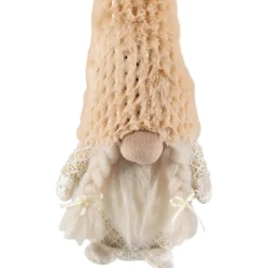 Girl Gnome in Faux Fur Hat Christmas Figure - 12