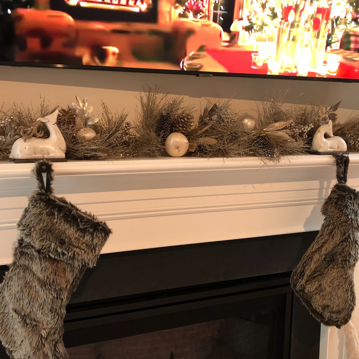 Glitter Pine Needle and Apple Pine Cone Artificial Christmas Garland - 6' x 9" - Unlit