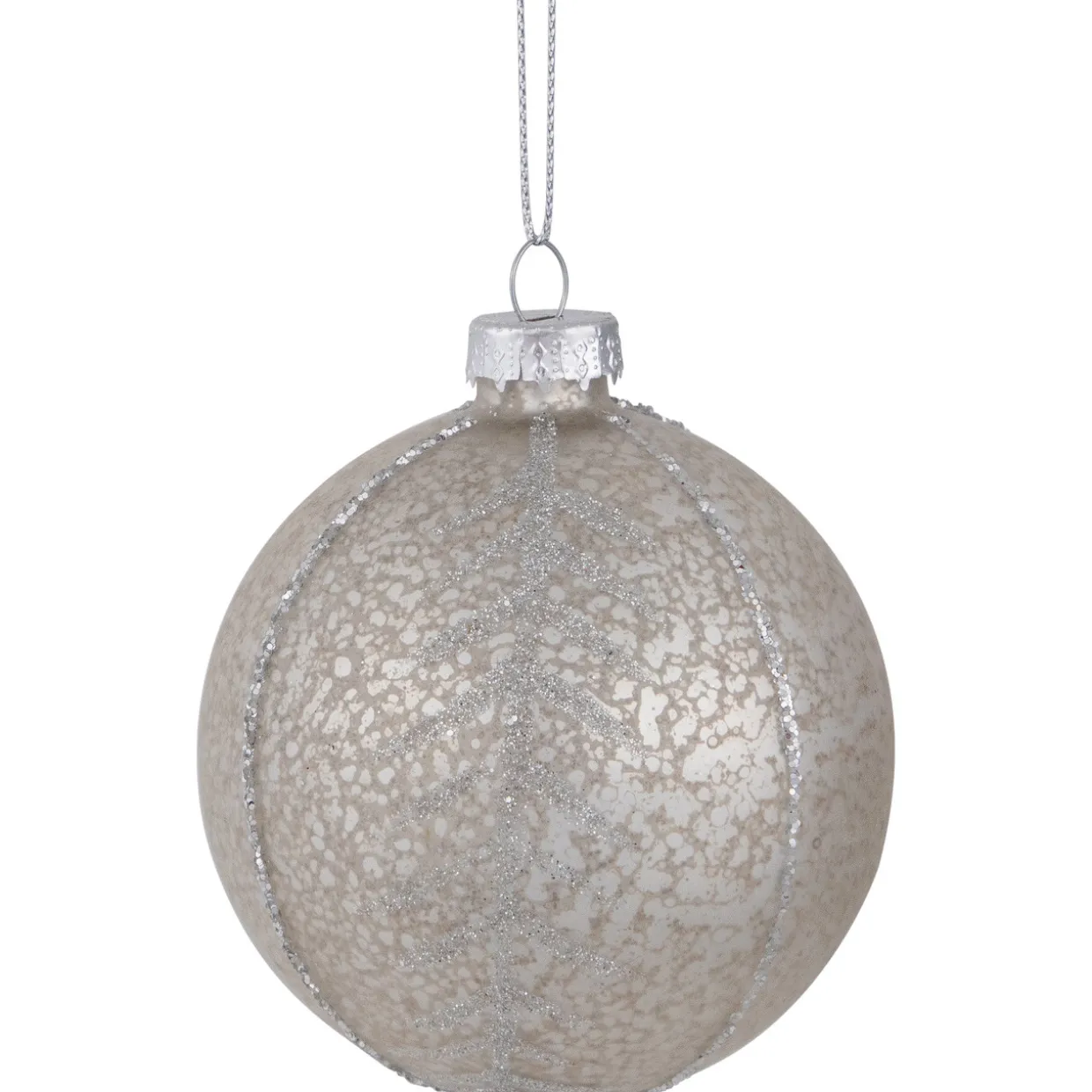 Glittered and Matte Finish Christmas Glass Ball Ornaments - 3" (80mm) - Silver - 9ct