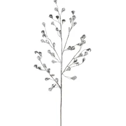 Glittered Artifcal Christmas Twig Spray - 30" - Silver