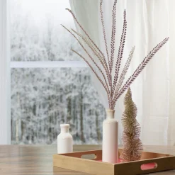 Glittered Artificial Fern Christmas Spray - 36" - Gold