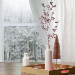 Glittered Berries Artificial Christmas Spray - 37" - Rose Gold