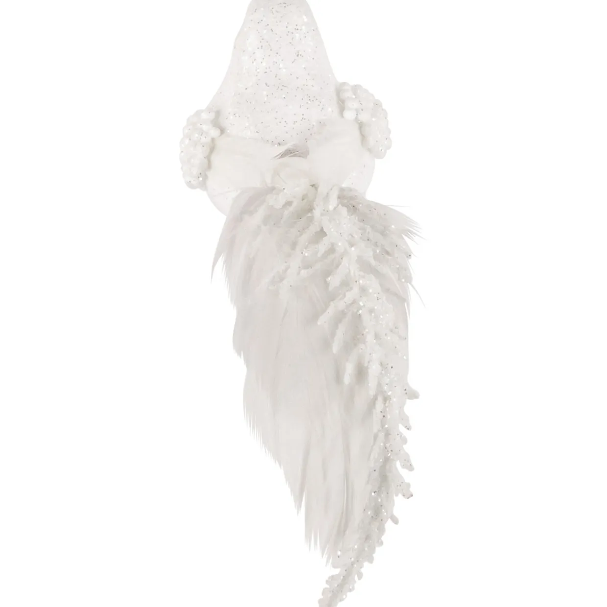 Glittered Bird Christmas Clip-on Ornaments - 6.5" - Pink and Champagne - Set of 3