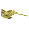Glittered Bird Clip-On Christmas Ornament - 6" - Gold-tone