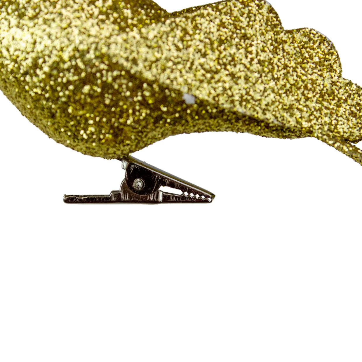 Glittered Bird Clip-On Christmas Ornament - 6" - Gold-tone