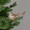 Glittered Birds Clip-On Christmas Ornaments - 7.5" - Gold - Set of 2