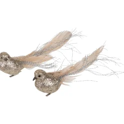 Glittered Birds Clip-On Christmas Ornaments - 7.5