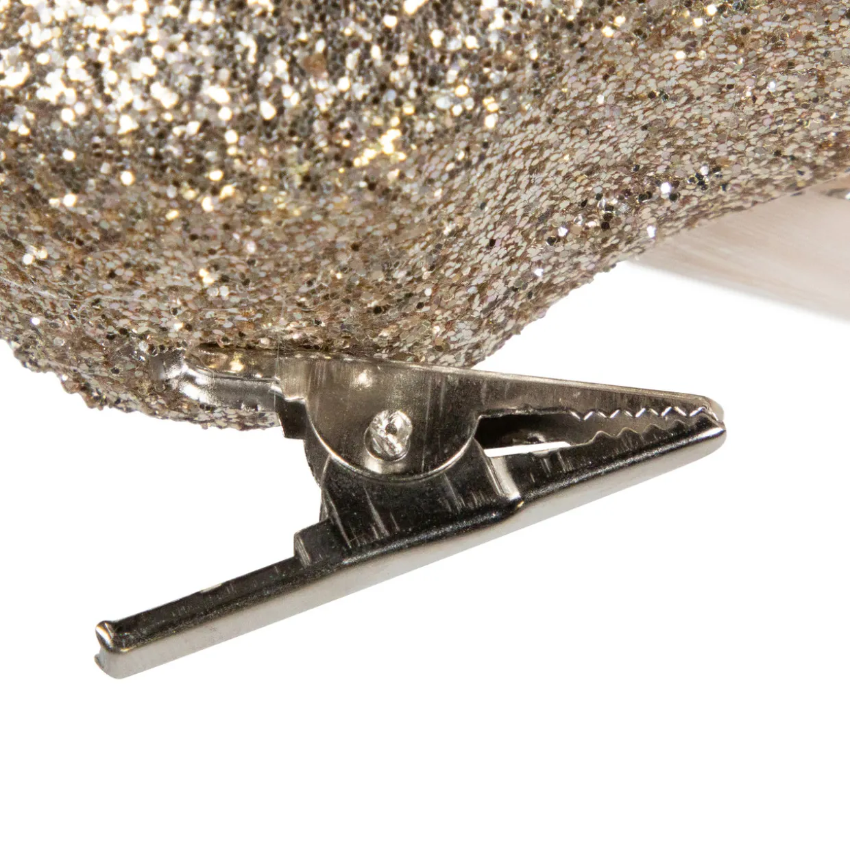 Glittered Birds Clip-On Christmas Ornaments - 7.5" - Gold - Set of 2