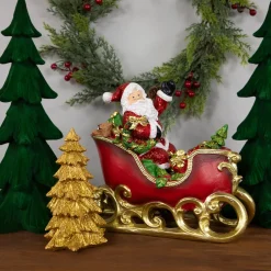 Glittered Christmas Tree Decoration - 6" - Gold Finish