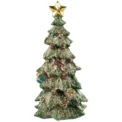 Glittered Christmas Tree with Presents, Berries and Bows Decoration - 6.75