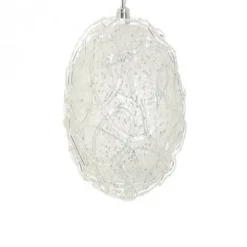 Glittered Clear and Silver Shatterproof Christmas Ball Ornament 4" (100mm)