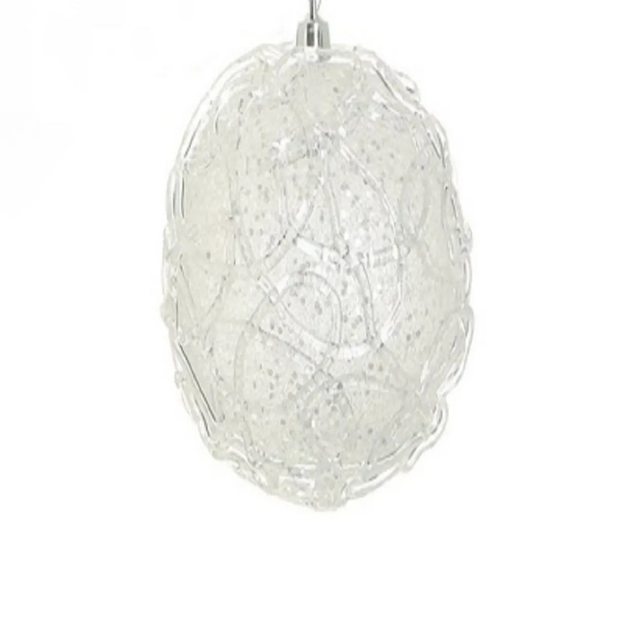 Glittered Clear and Silver Shatterproof Christmas Ball Ornament 4" (100mm)
