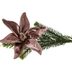 Glittered Flower Christmas Clip-on Ornament - 6