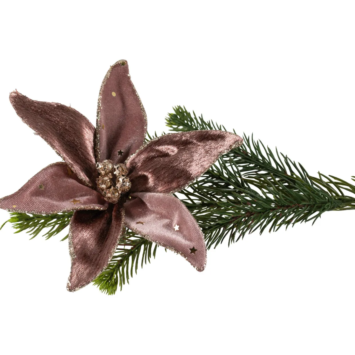 Glittered Flower Christmas Clip-on Ornament - 6"