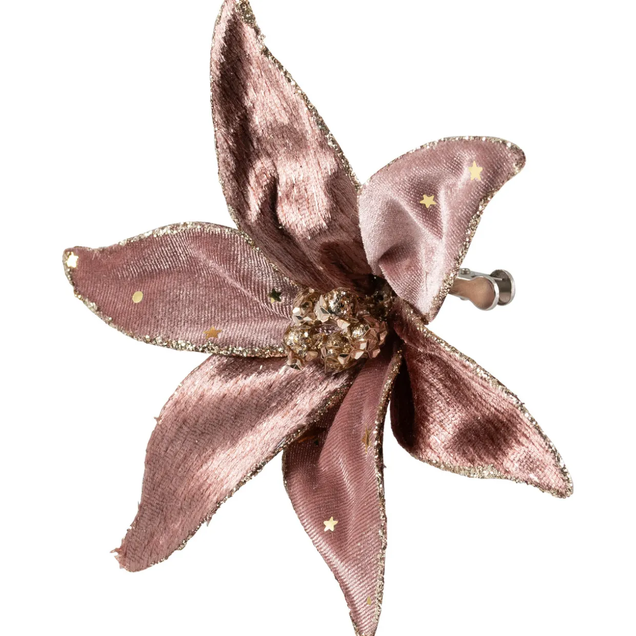 Glittered Flower Christmas Clip-on Ornament - 6"