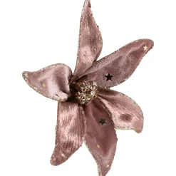 Glittered Flower Christmas Clip-on Ornament - 6