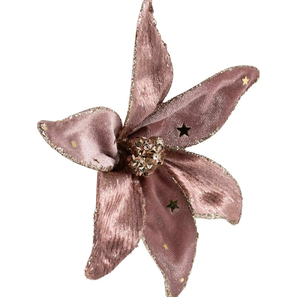Glittered Flower Christmas Clip-on Ornament - 6"