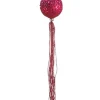 Glittered Fuchsia Pink Christmas Ball Ornament with Tassels 12" (304mm)