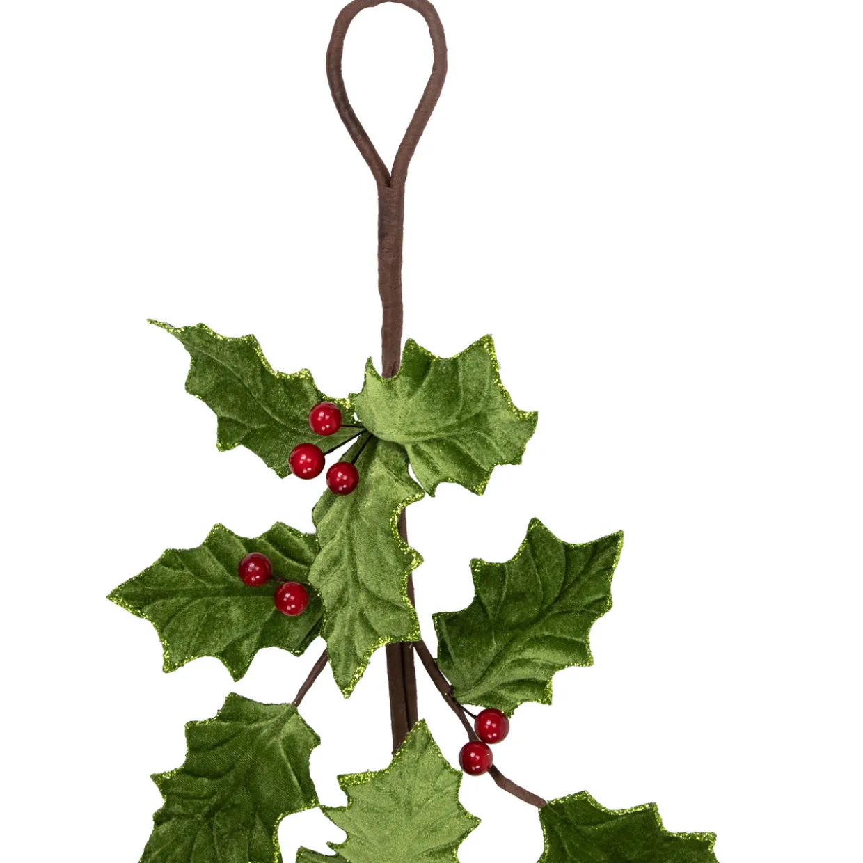 Glittered Holly with Berry Christmas Garland - 3.5' x 9" - Unlit