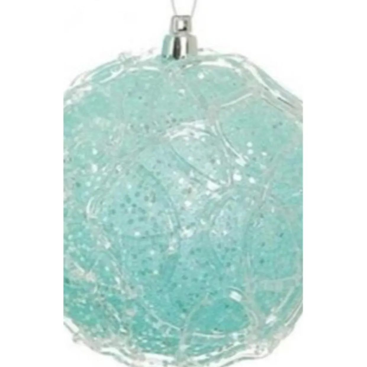 Glittered Ice Blue Shatterproof Snowy Winter Christmas Ball Ornament 3.25" (80mm)