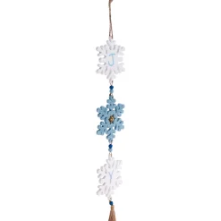 Glittered Joy Snowflakes Christmas Wall Sign - 26