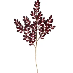 Glittered Leaves Artificial Christmas Spray - 37" - Red