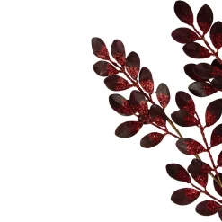 Glittered Leaves Artificial Christmas Spray - 37