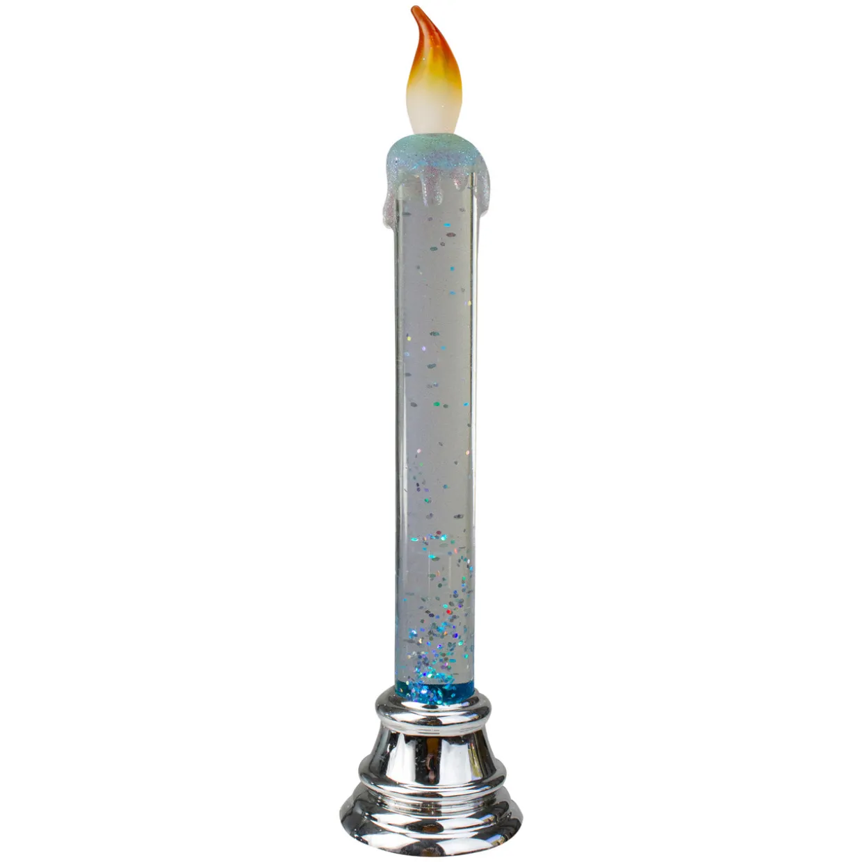 Glittered LED Flameless Christmas Candle - 9.25"