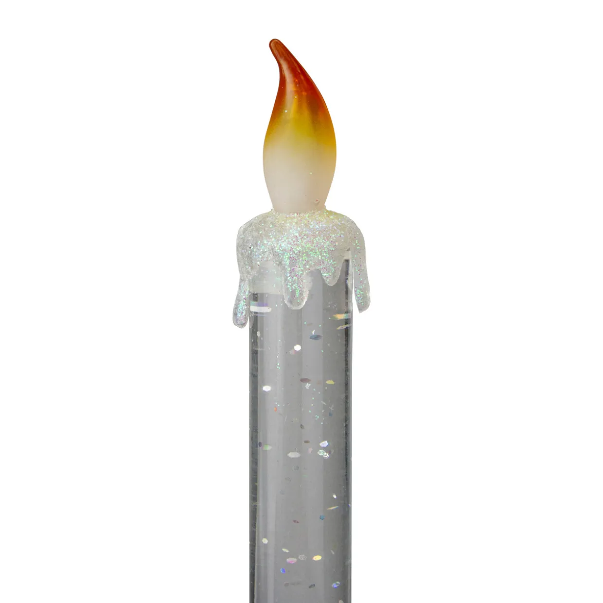 Glittered LED Flameless Christmas Candle - 9.25"