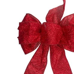 Glittered 6-Loop Christmas Bow Decoration - 9