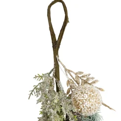 Glittered Mixed Foliage with Ornaments Artificial Christmas Garland - 6' x 7