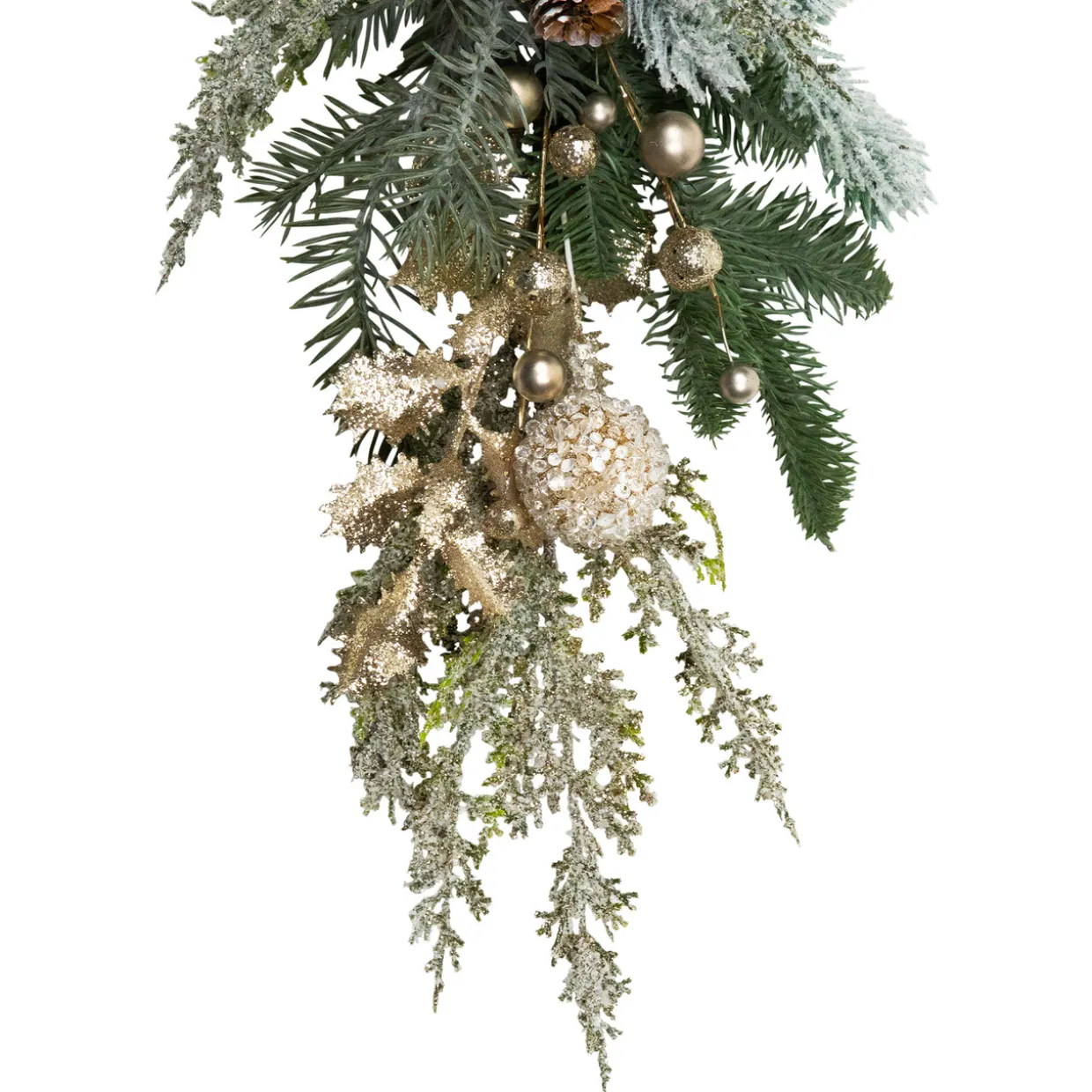 Glittered Mixed Foliage with Ornaments Artificial Christmas Garland - 6' x 7" - Unlit