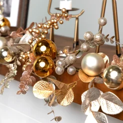 Glittered Mixed Leaves and Berries Artificial Christmas Garland - 6' x 9