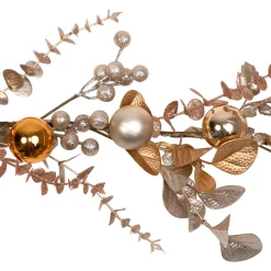 Glittered Mixed Leaves and Berries Artificial Christmas Garland - 6' x 9