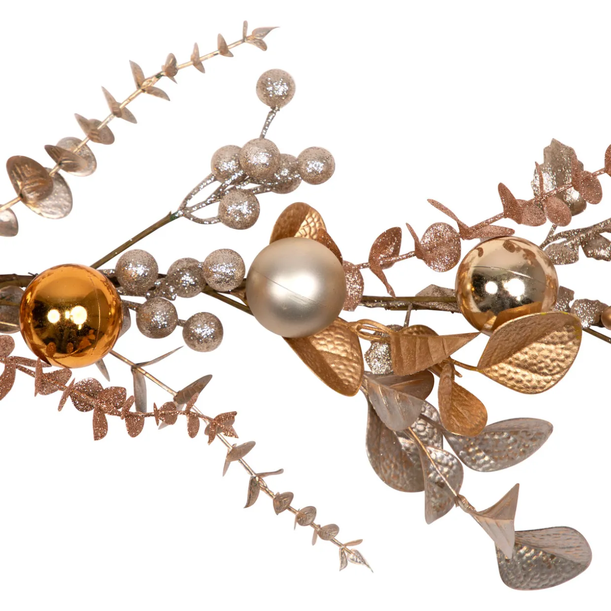 Glittered Mixed Leaves and Berries Artificial Christmas Garland - 6' x 9" - Unlit