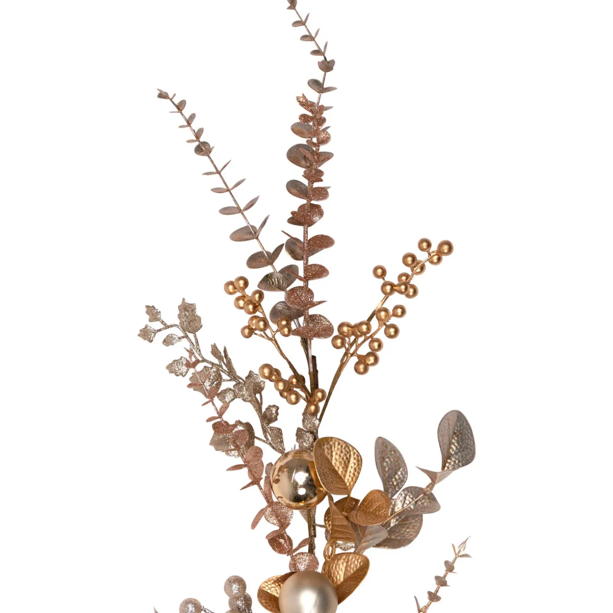 Glittered Mixed Leaves and Berries Artificial Christmas Garland - 6' x 9" - Unlit