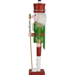 Glittered Nutcracker with Snowflake Scepter Christmas Figure - 15