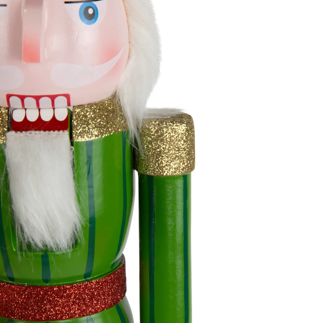 Glittered Nutcracker with Snowflake Scepter Christmas Figure - 15" - Red and Green