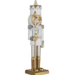 Glittered Nutcracker with Snowflake Scepter Christmas Figure - 15