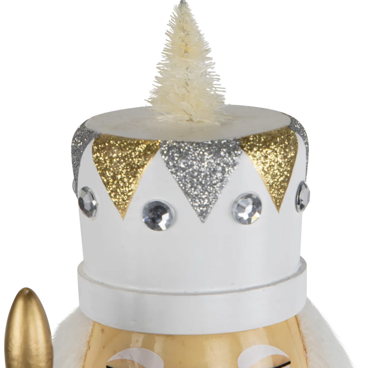 Glittered Nutcracker with Snowflake Scepter Christmas Figure - 15" - White