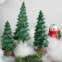 Glittered Pine Tree Christmas Decoration - 12"